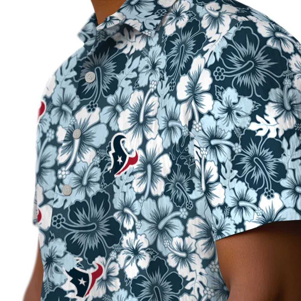 Houston Texans Hawaiian Shirt - Hibiscus Blooms | Moonbestprint