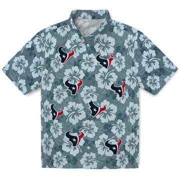 Houston Texans Hawaiian Shirt - Hibiscus Cluster | Moonbestprint