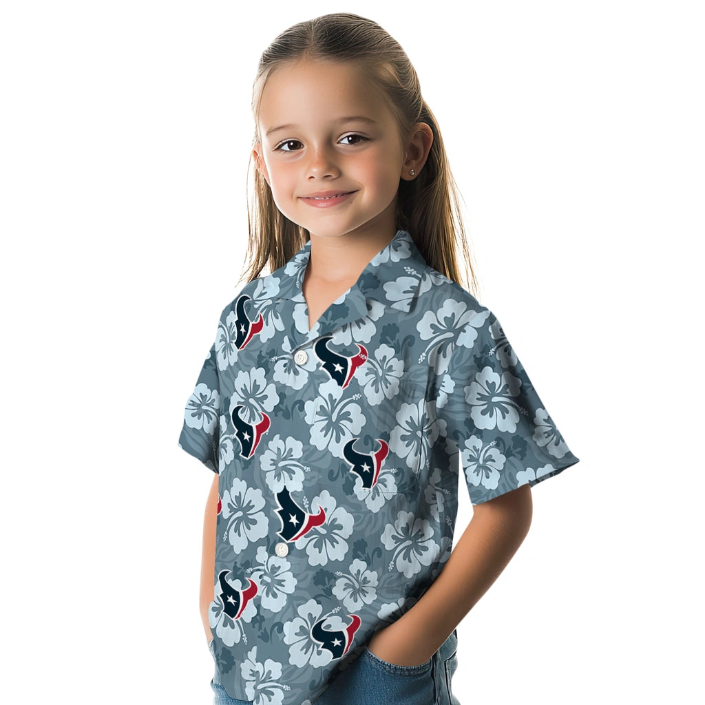 Houston Texans Hawaiian Shirt - Hibiscus Cluster | Moonbestprint