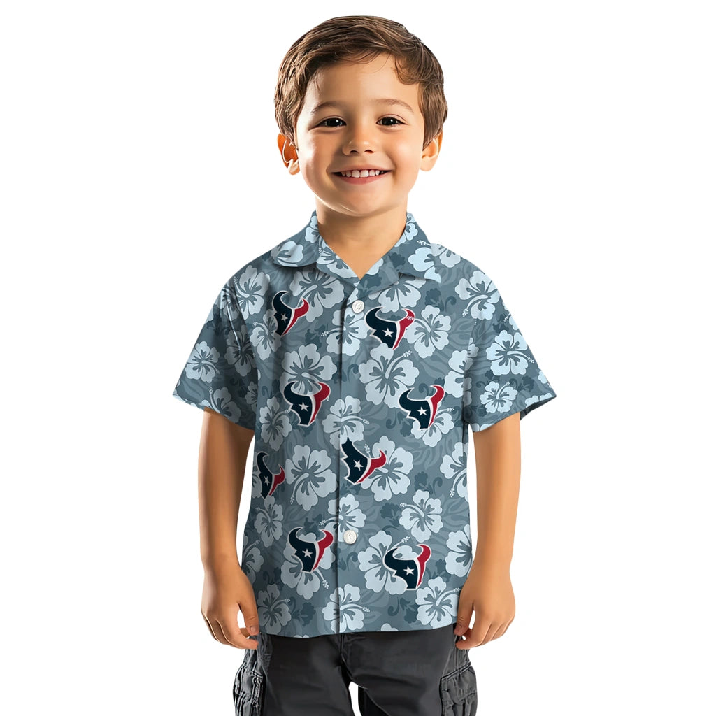 Houston Texans Hawaiian Shirt - Hibiscus Cluster | Moonbestprint