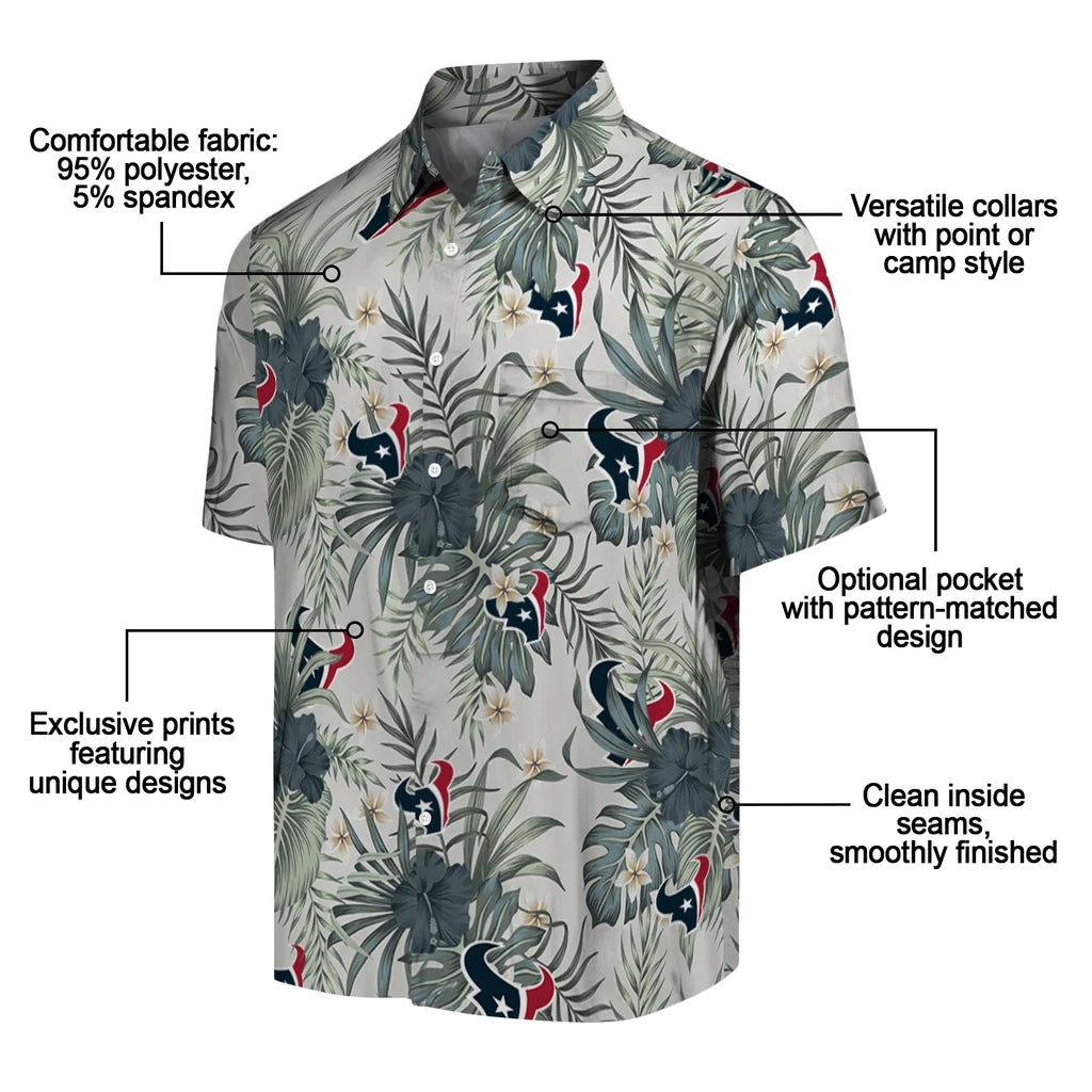 Houston Texans Hawaiian Shirt - Hibiscus Designs | Moonbestprint