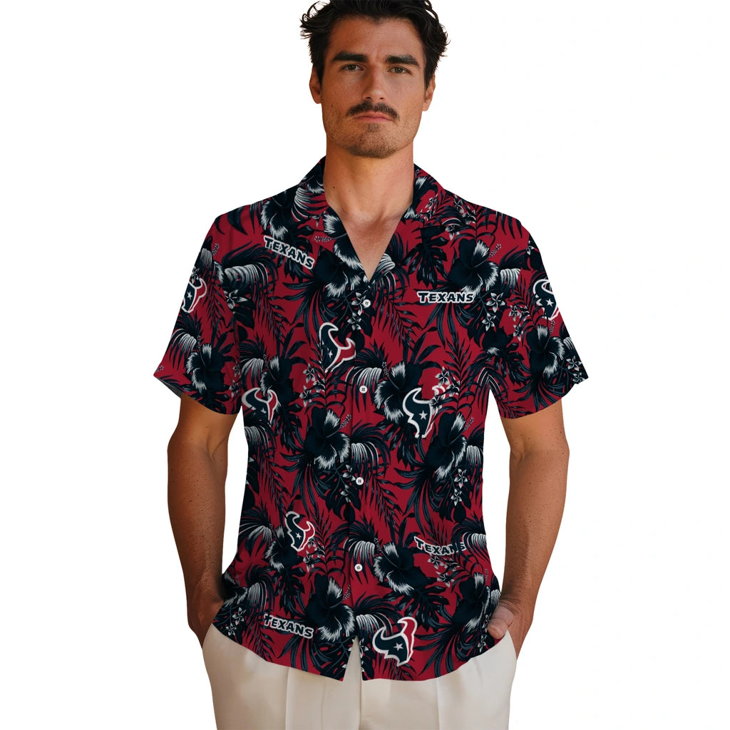 Houston Texans Hawaiian Shirt - Hibiscus Exotic | Moonbestprint