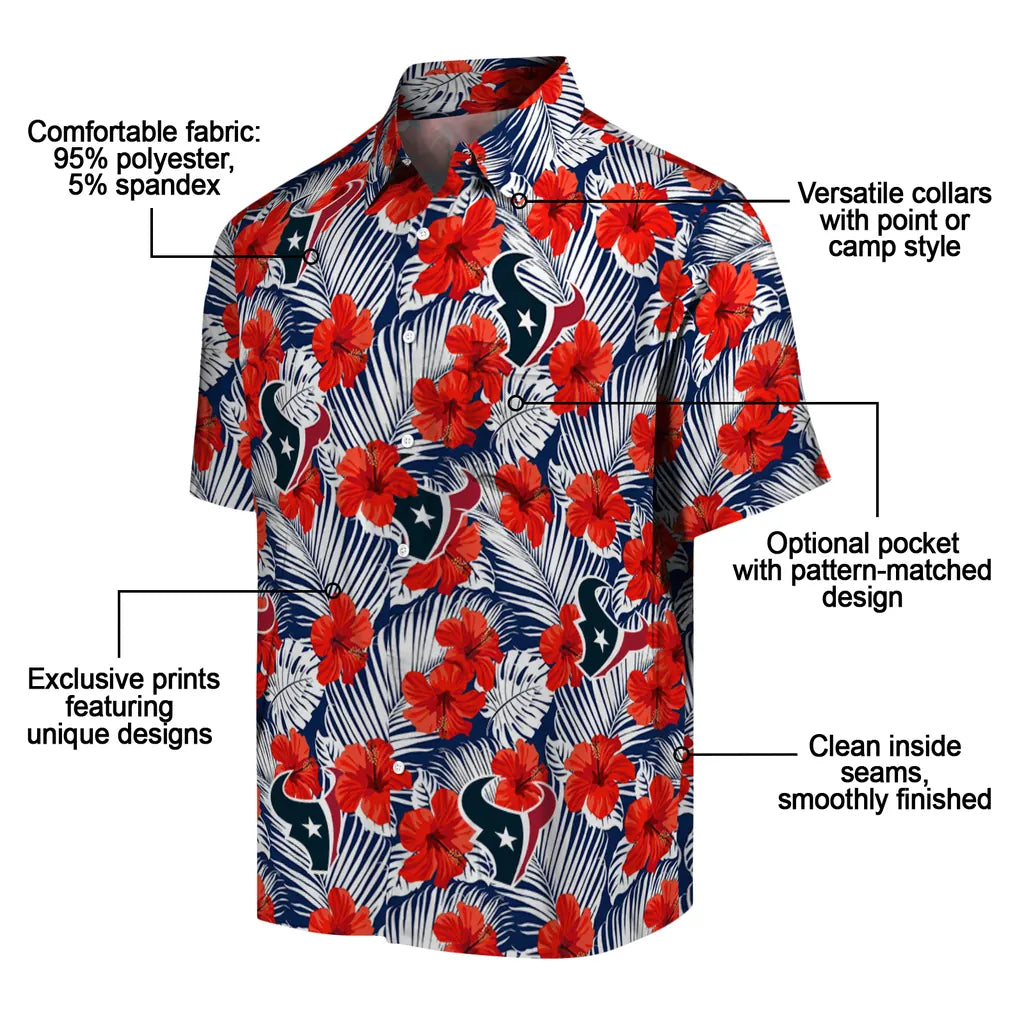 Houston Texans Hawaiian Shirt - Hibiscus Fiesta | Moonbestprint