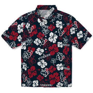 Houston Texans Hawaiian Shirt - Hibiscus Flower Design | Moonbestprint