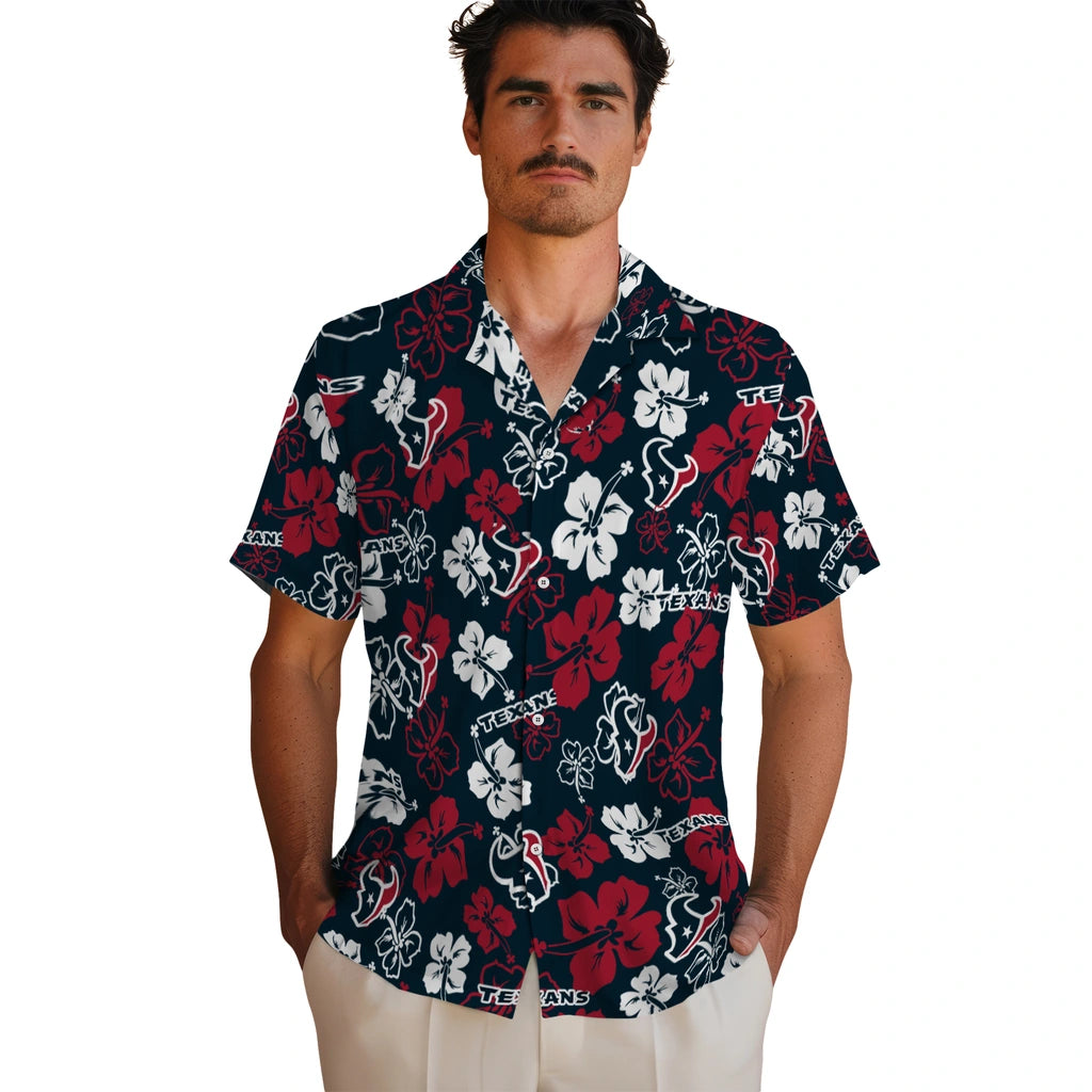 Houston Texans Hawaiian Shirt - Hibiscus Flower Design | Moonbestprint