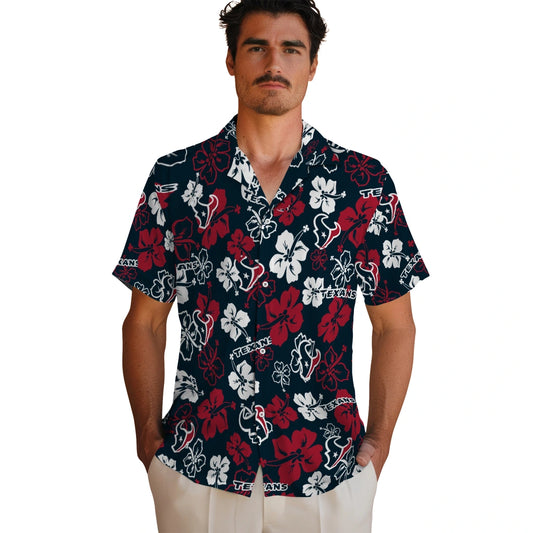 Houston Texans Hawaiian Shirt - Hibiscus Flower Design | Moonbestprint