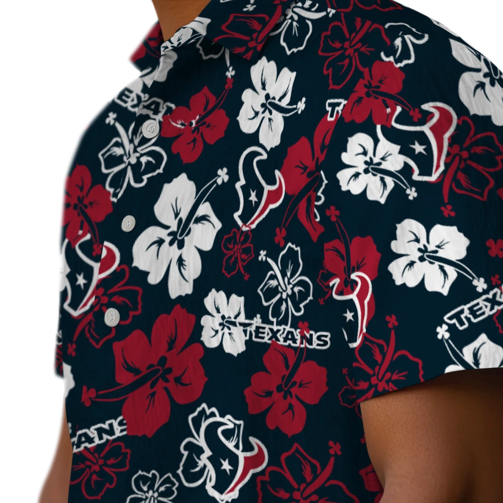 Houston Texans Hawaiian Shirt - Hibiscus Flower Design | Moonbestprint