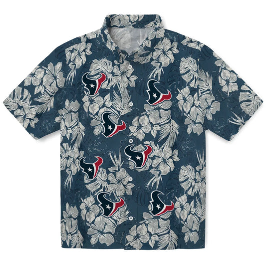 Houston Texans Hawaiian Shirt - Hibiscus Flowers | Moonbestprint