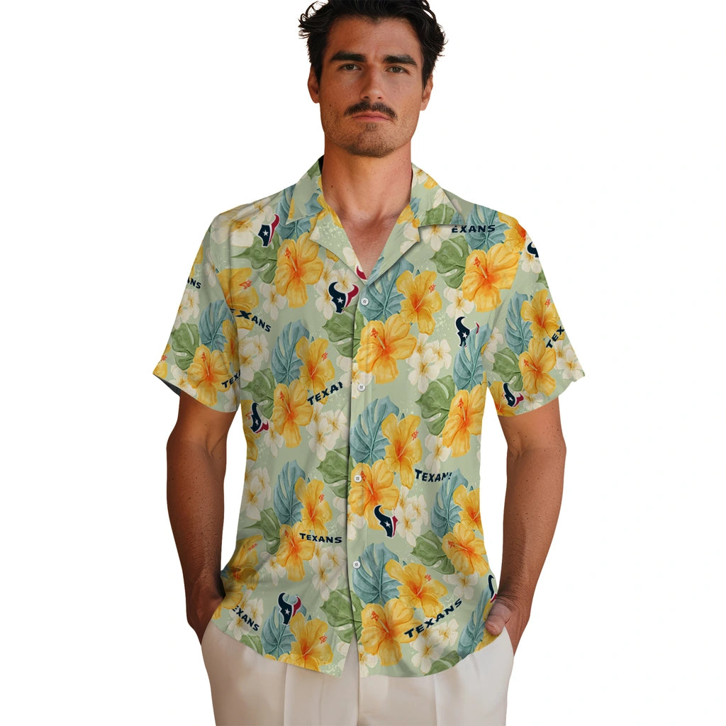 Houston Texans Hawaiian Shirt - Hibiscus Mood | Moonbestprint