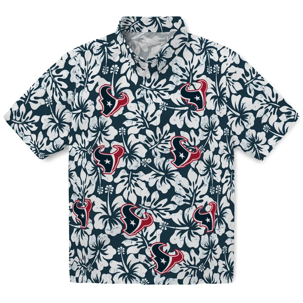 Houston Texans Hawaiian Shirt - Hibiscus Motif | Moonbestprint