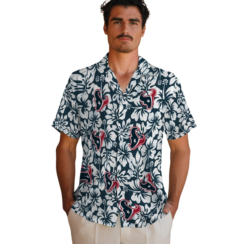 Houston Texans Hawaiian Shirt - Hibiscus Motif | Moonbestprint