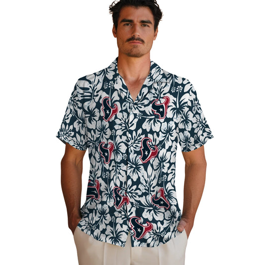 Houston Texans Hawaiian Shirt - Hibiscus Motif | Moonbestprint