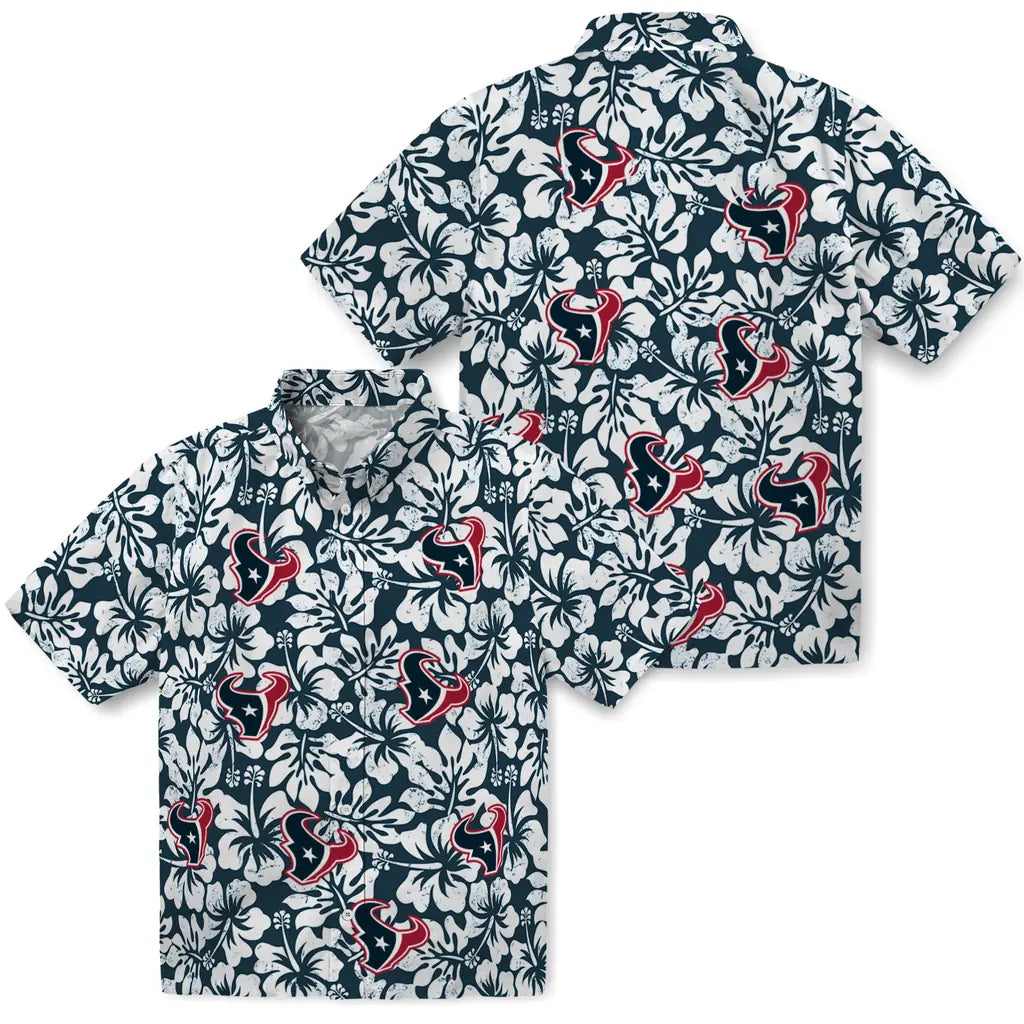 Houston Texans Hawaiian Shirt - Hibiscus Motif | Moonbestprint