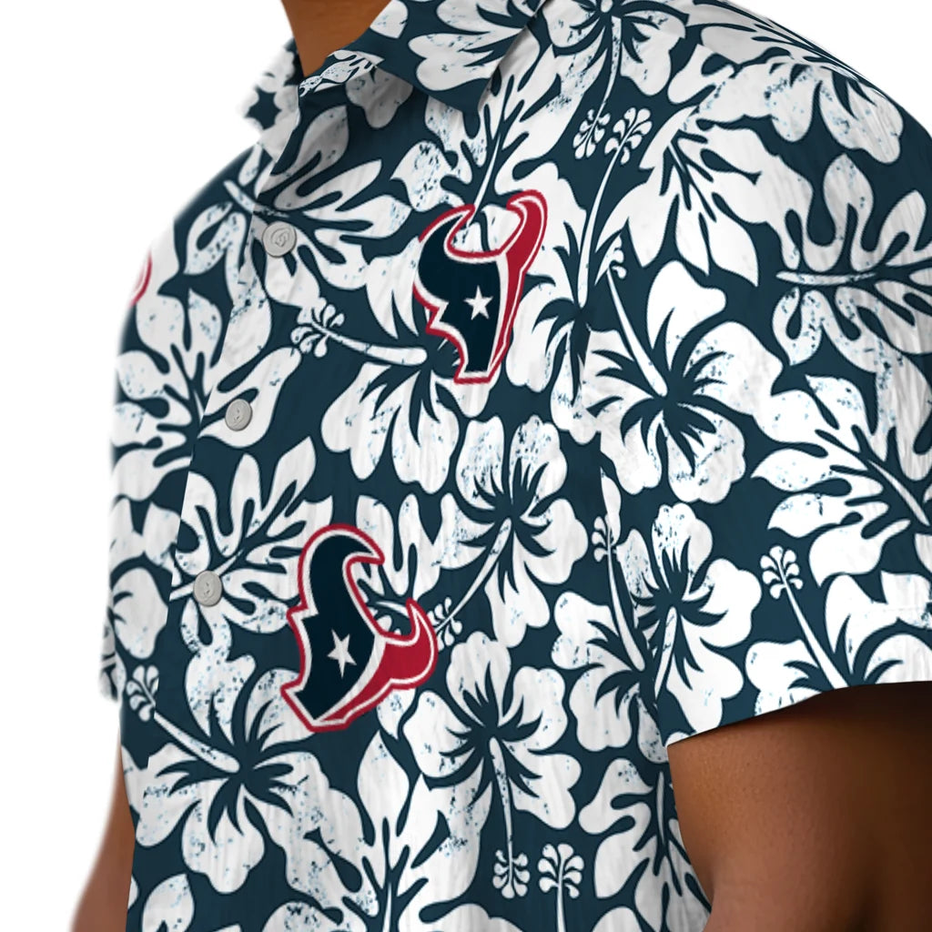 Houston Texans Hawaiian Shirt - Hibiscus Motif | Moonbestprint
