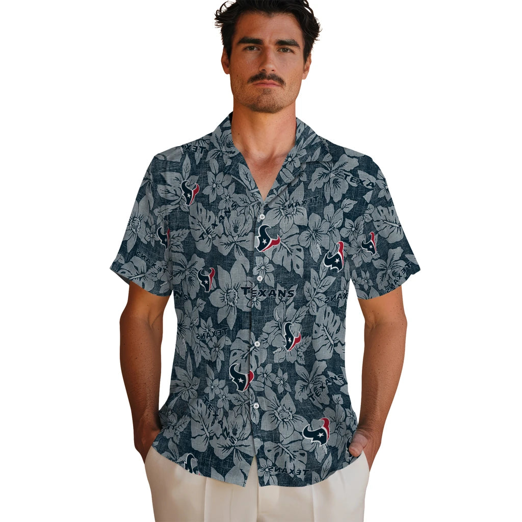 Houston Texans Hawaiian Shirt - Hibiscus Oasis | Moonbestprint