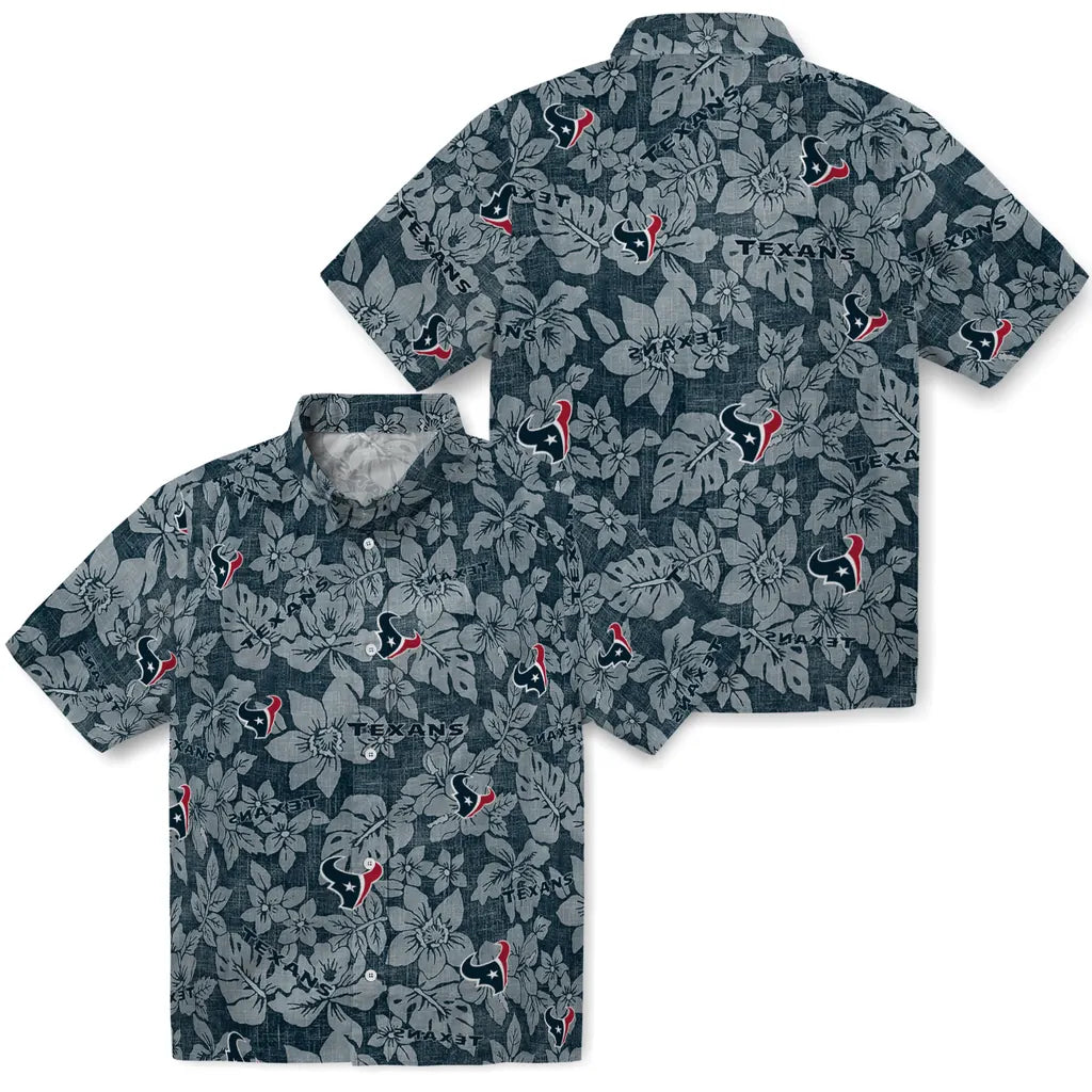 Houston Texans Hawaiian Shirt - Hibiscus Oasis | Moonbestprint