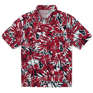 Houston Texans Hawaiian Shirt - Hibiscus Overlay | Moonbestprint