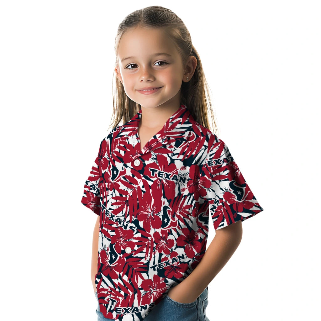 Houston Texans Hawaiian Shirt - Hibiscus Overlay | Moonbestprint