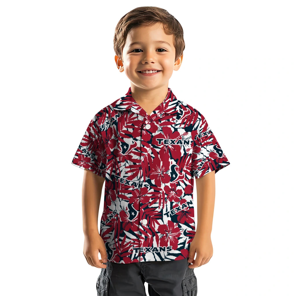 Houston Texans Hawaiian Shirt - Hibiscus Overlay | Moonbestprint