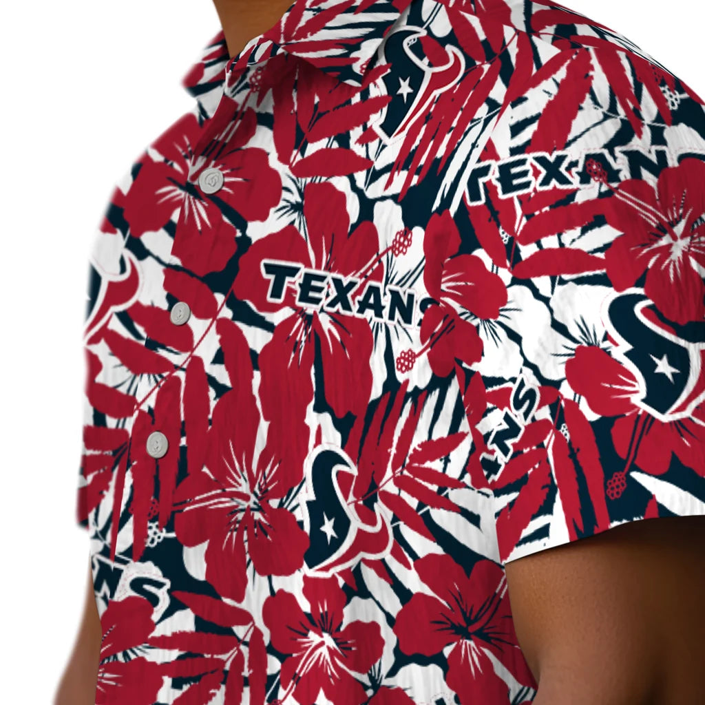 Houston Texans Hawaiian Shirt - Hibiscus Overlay | Moonbestprint
