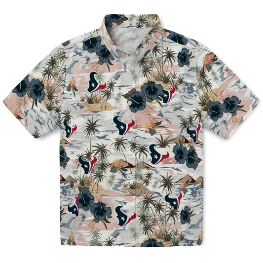 Houston Texans Hawaiian Shirt - Hibiscus Seaside | Moonbestprint