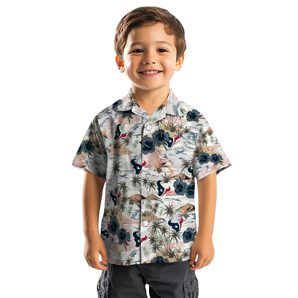 Houston Texans Hawaiian Shirt - Hibiscus Seaside | Moonbestprint