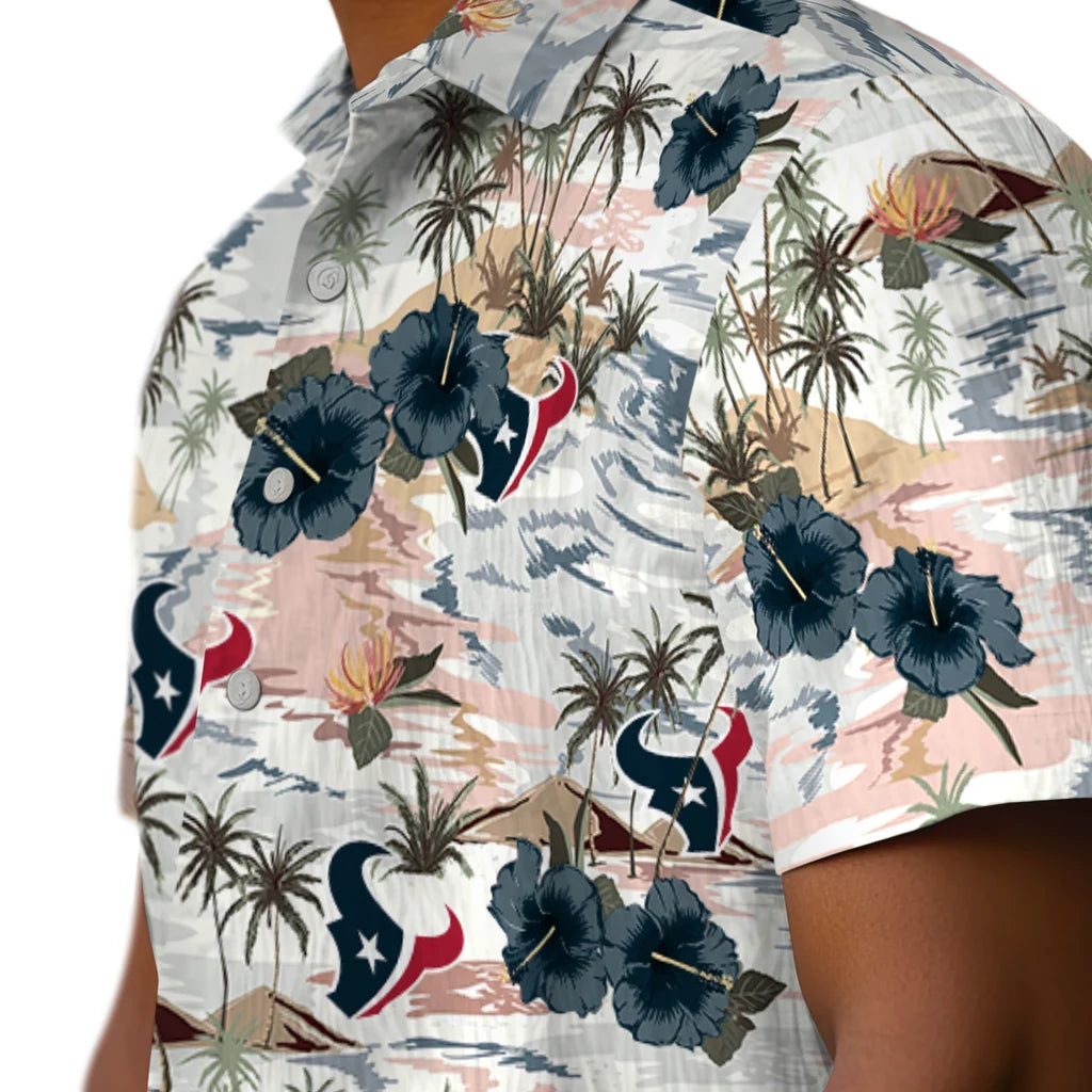 Houston Texans Hawaiian Shirt - Hibiscus Seaside | Moonbestprint