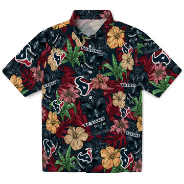 Houston Texans Hawaiian Shirt - Hibiscus Tiki Jungle | Moonbestprint