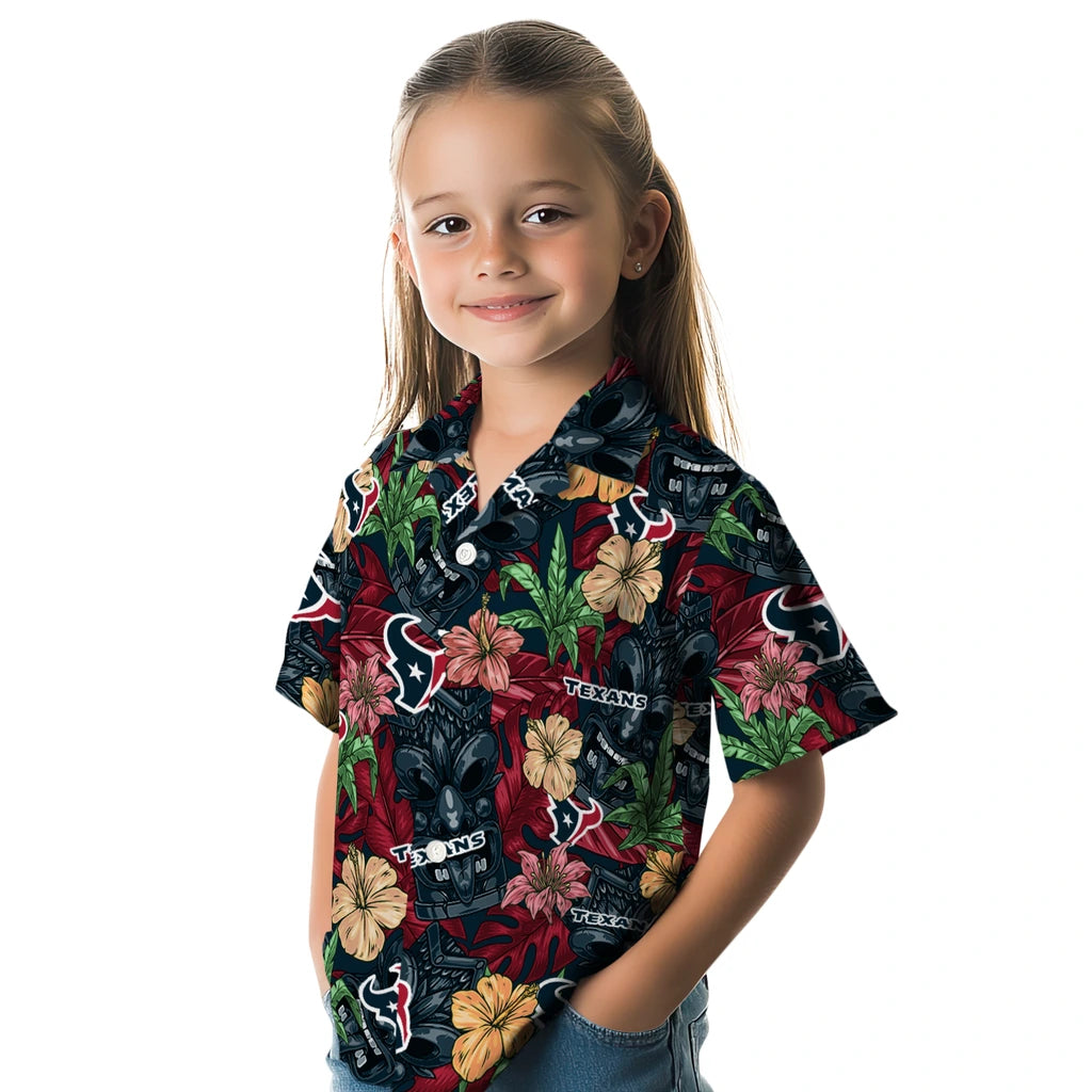 Houston Texans Hawaiian Shirt - Hibiscus Tiki Jungle | Moonbestprint