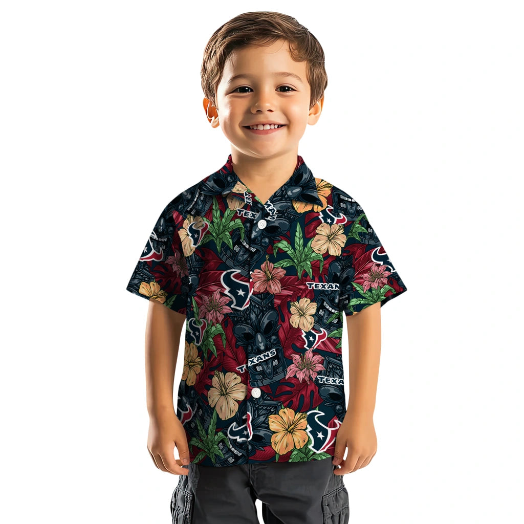 Houston Texans Hawaiian Shirt - Hibiscus Tiki Jungle | Moonbestprint