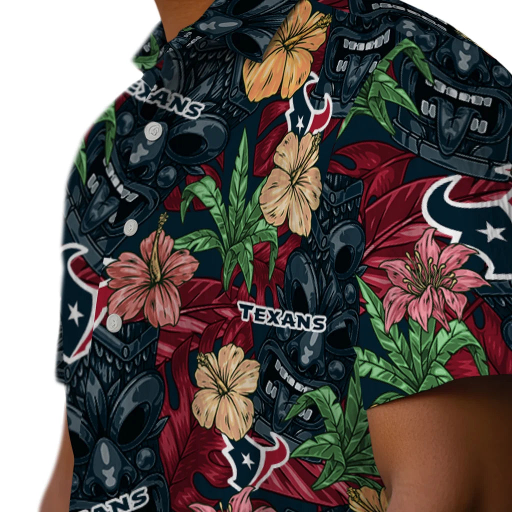 Houston Texans Hawaiian Shirt - Hibiscus Tiki Jungle | Moonbestprint