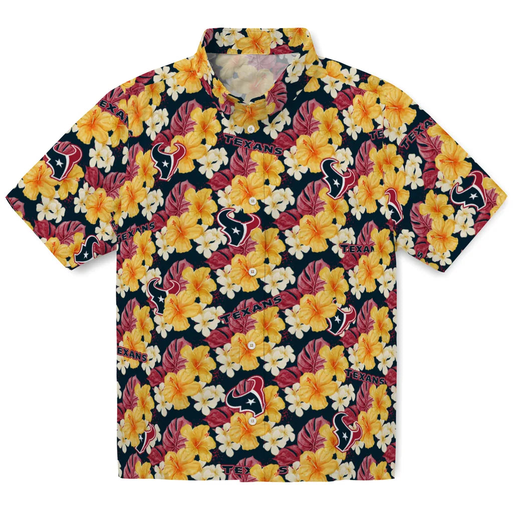 Houston Texans Hawaiian Shirt - Hibiscus Tropics | Moonbestprint