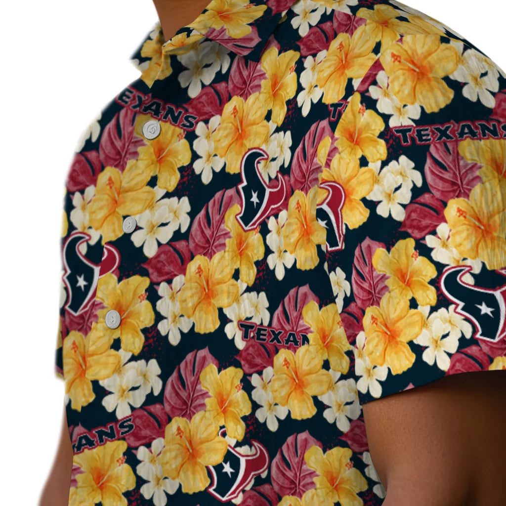 Houston Texans Hawaiian Shirt - Hibiscus Tropics | Moonbestprint