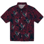 Houston Texans Hawaiian Shirt - Leaf Outline | Moonbestprint