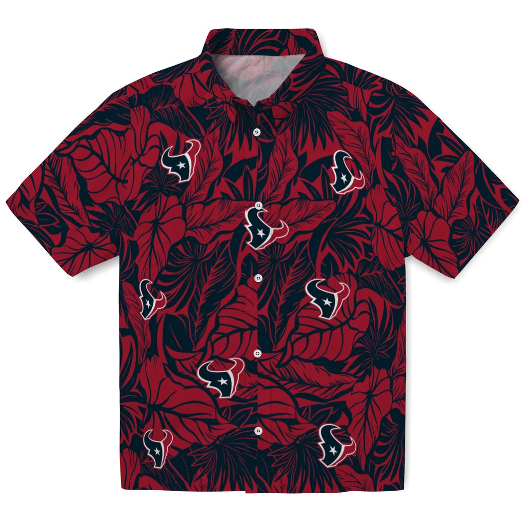 Houston Texans Hawaiian Shirt - Monstera Layer | Moonbestprint