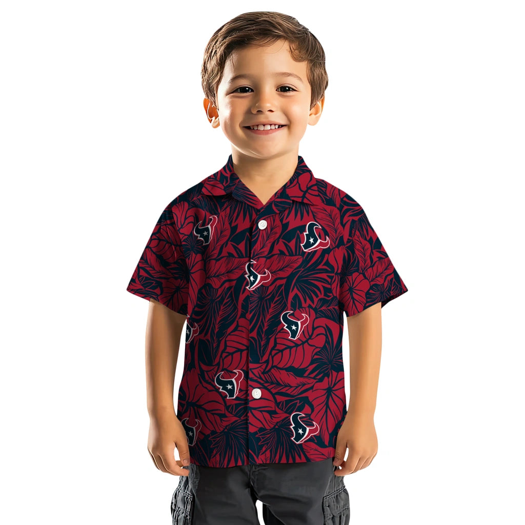 Houston Texans Hawaiian Shirt - Monstera Layer | Moonbestprint