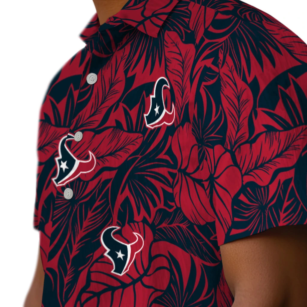 Houston Texans Hawaiian Shirt - Monstera Layer | Moonbestprint