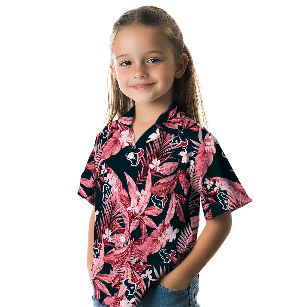 Houston Texans Hawaiian Shirt - Palm Leaves | Moonbestprint