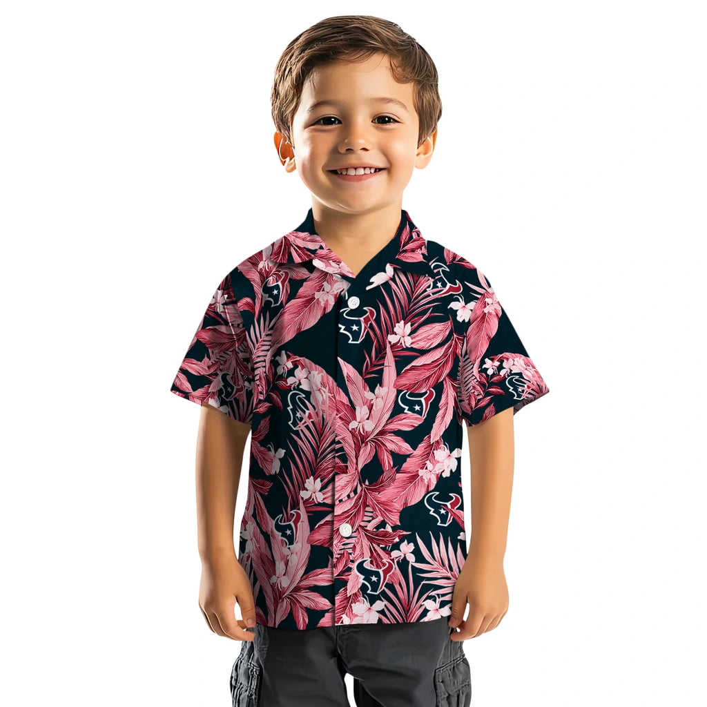 Houston Texans Hawaiian Shirt - Palm Leaves | Moonbestprint