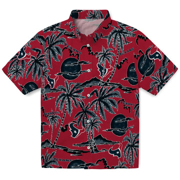 Houston Texans Hawaiian Shirt - Palm Sunset | Moonbestprint