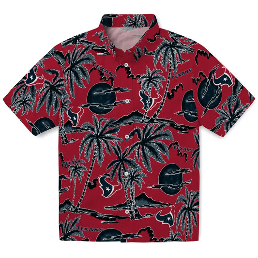 Houston Texans Hawaiian Shirt - Palm Sunset | Moonbestprint