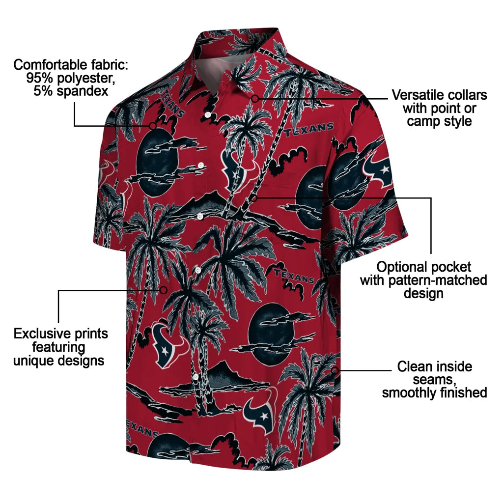 Houston Texans Hawaiian Shirt - Palm Sunset | Moonbestprint