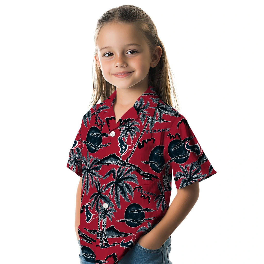 Houston Texans Hawaiian Shirt - Palm Sunset | Moonbestprint