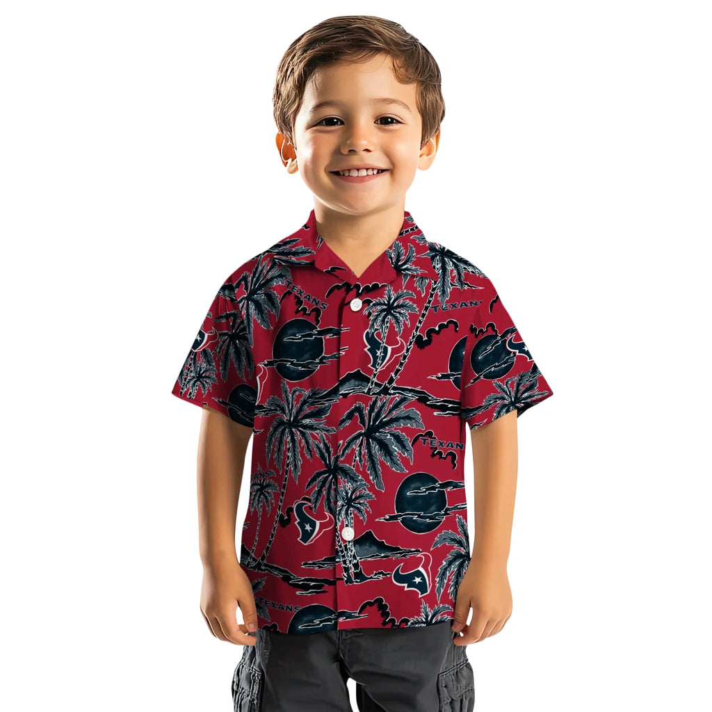 Houston Texans Hawaiian Shirt - Palm Sunset | Moonbestprint