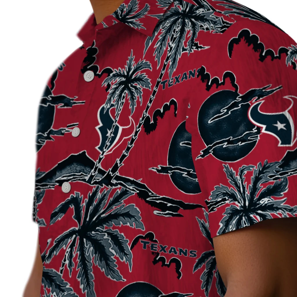 Houston Texans Hawaiian Shirt - Palm Sunset | Moonbestprint