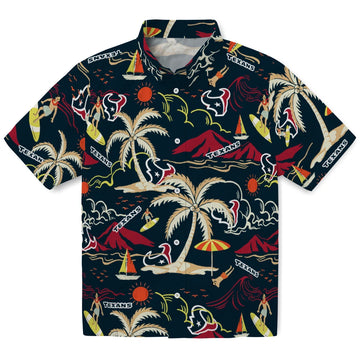 Houston Texans Hawaiian Shirt - Palm Tree Island | Moonbestprint