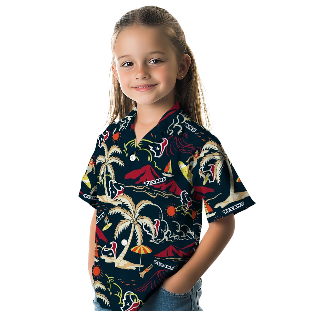Houston Texans Hawaiian Shirt - Palm Tree Island | Moonbestprint