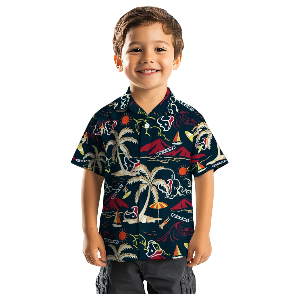 Houston Texans Hawaiian Shirt - Palm Tree Island | Moonbestprint