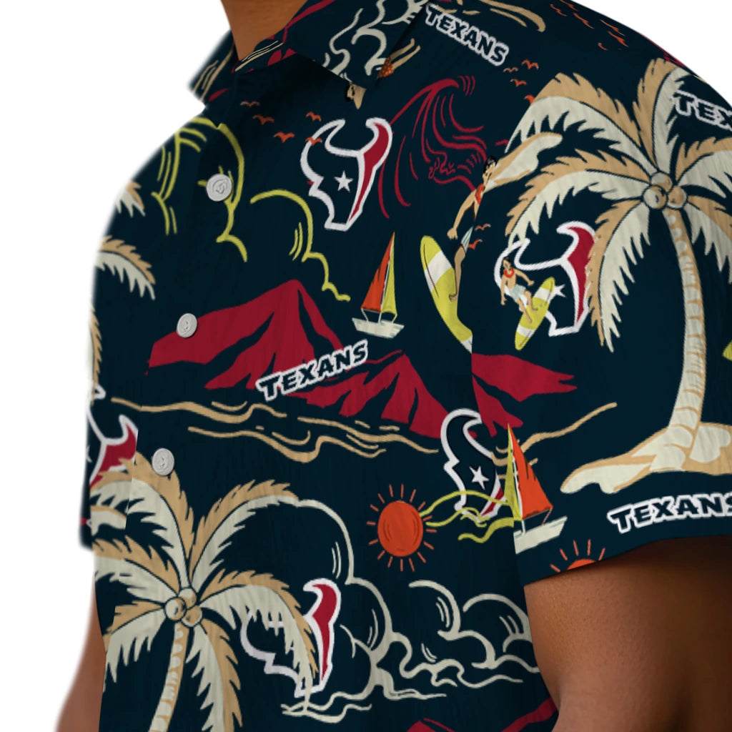 Houston Texans Hawaiian Shirt - Palm Tree Island | Moonbestprint