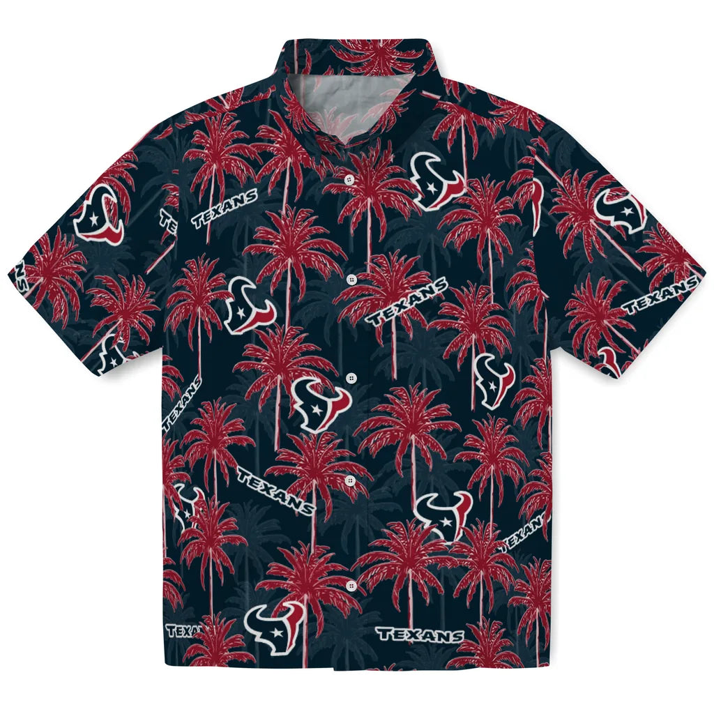 Houston Texans Hawaiian Shirt - Palm Tree Motif | Moonbestprint